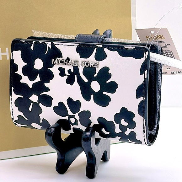 MICHAEL Michael Kors Handbags - MICHAEL Michael Kors Black and White Floral Clutch